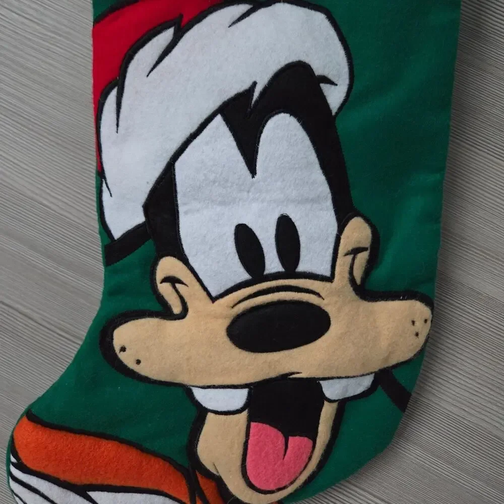 Disney Goofy Christmas Stocking Vtg 90s Grammy Grandma Granny Core Holiday Decor